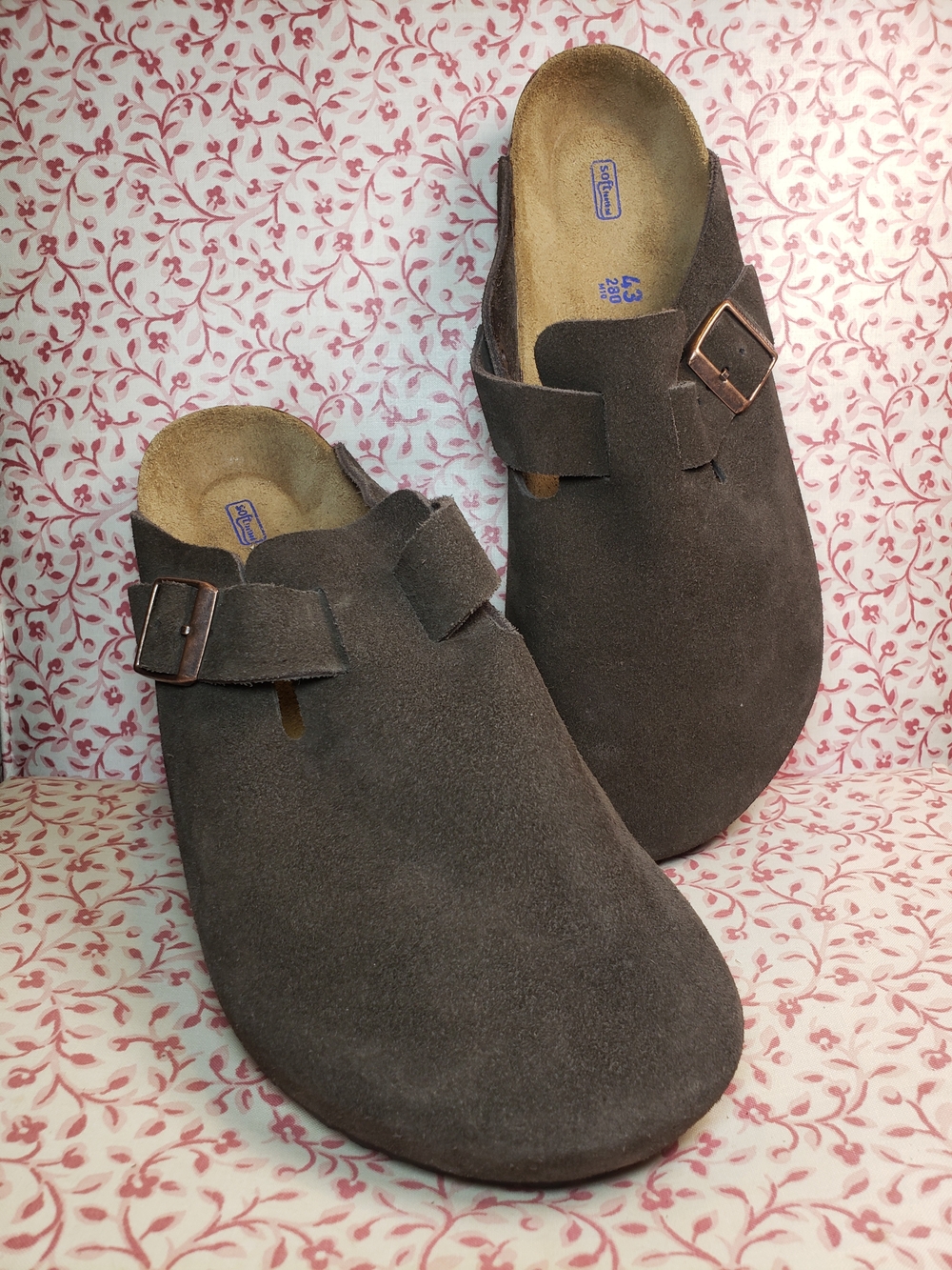 Men's Boston Dark Brown Suede Slip-On Clog with Buckle